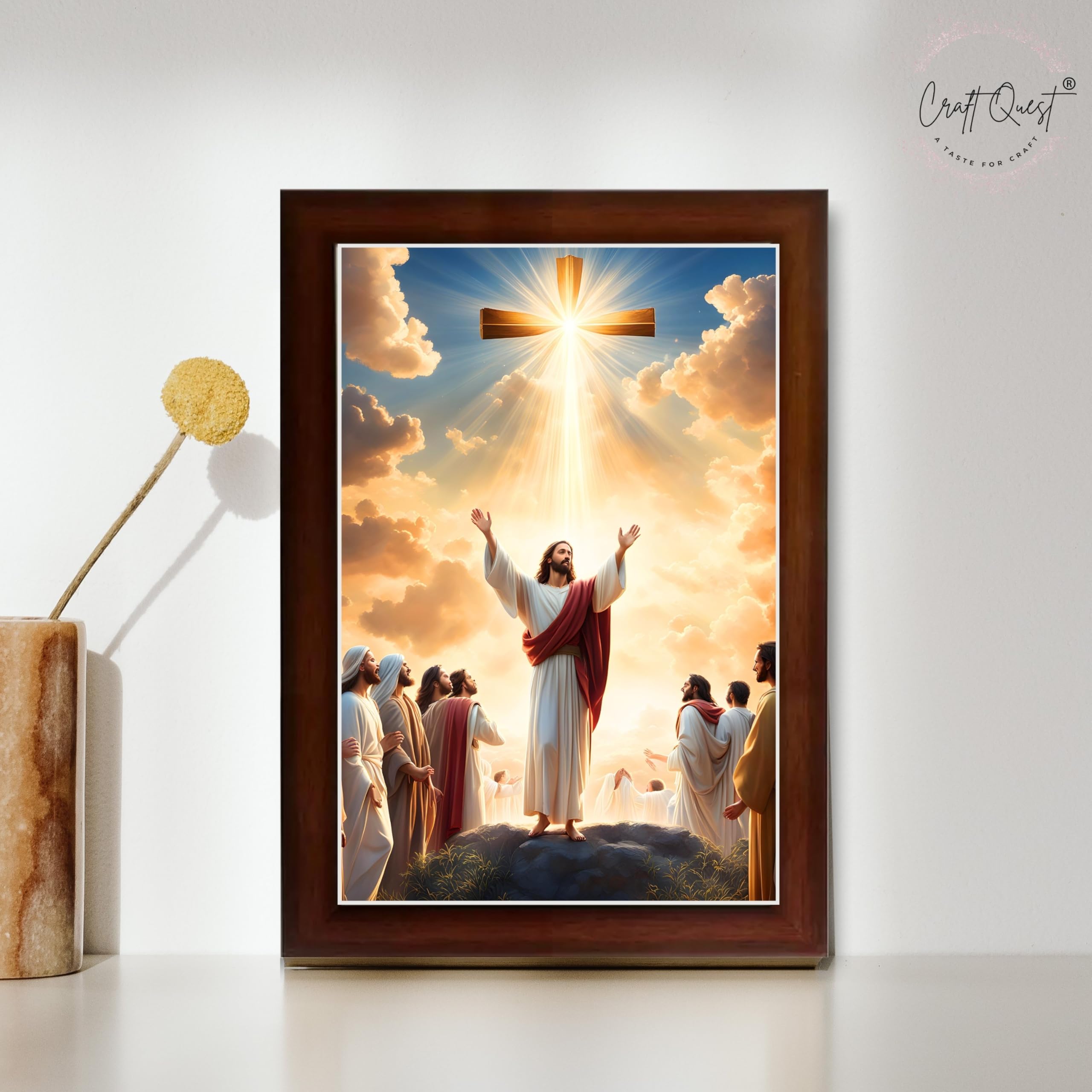 CRAFT QUEST Jesus Christ Photo Frame Spiritual Christian Wall Décor Item for Room and Prayer