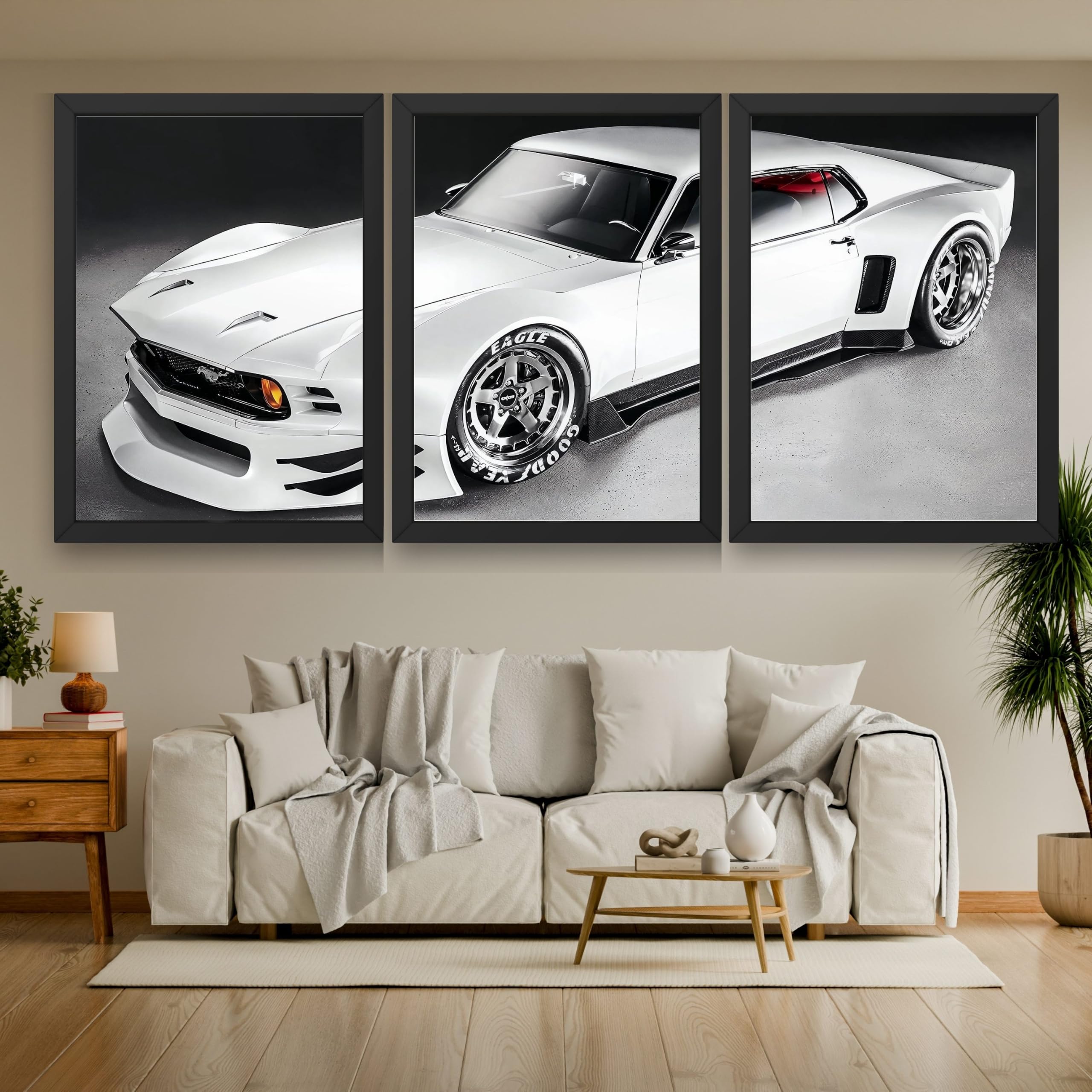 VENUXE ARTS Set Of 3 Big Sports Cars Framed Posters Gift Items for Boys Room Wall Decoration Bedroom Living Room Office Studio Décor | Car Poster Frame for Wall Décor