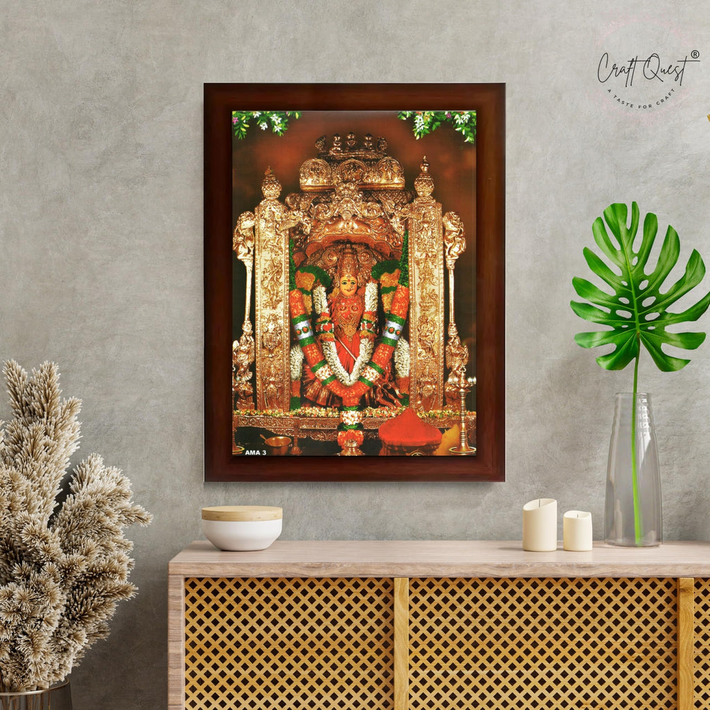 CRAFT QUEST Vijayawada Kanaka Durga Devi Durgamma Wall Photo Frame | South God Frame for Home, Office, Temple & Gifting