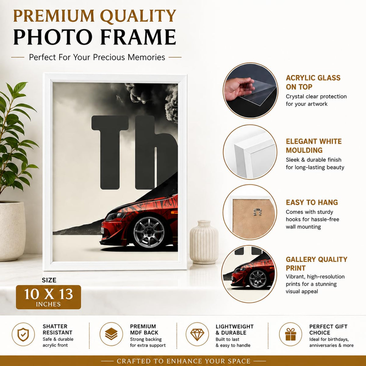 VENUXE ARTS Set Of 3 Big Sports Cars Framed Posters Gift Items for Boys Room Wall Decoration Bedroom Living Room Office Studio Décor | Car Poster Frame for Wall Décor