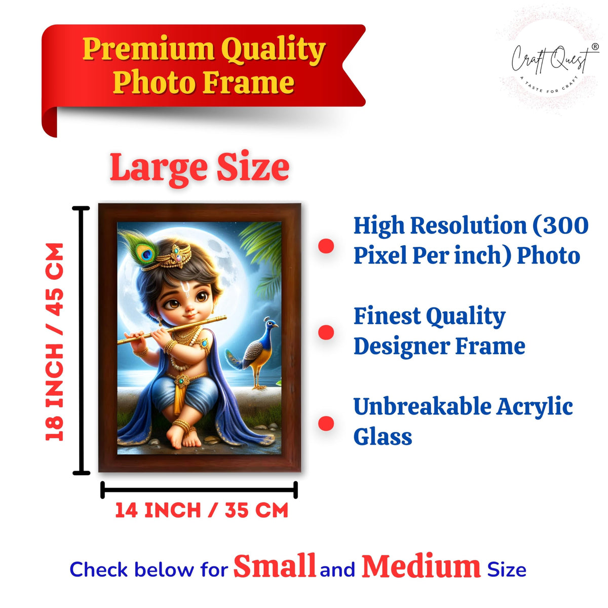 CRAFT QUEST Bal Gopal Painting | Mohan Murari Kanha Ji Poster | Walls Home Bedroom Living Room Decoration Gift.
