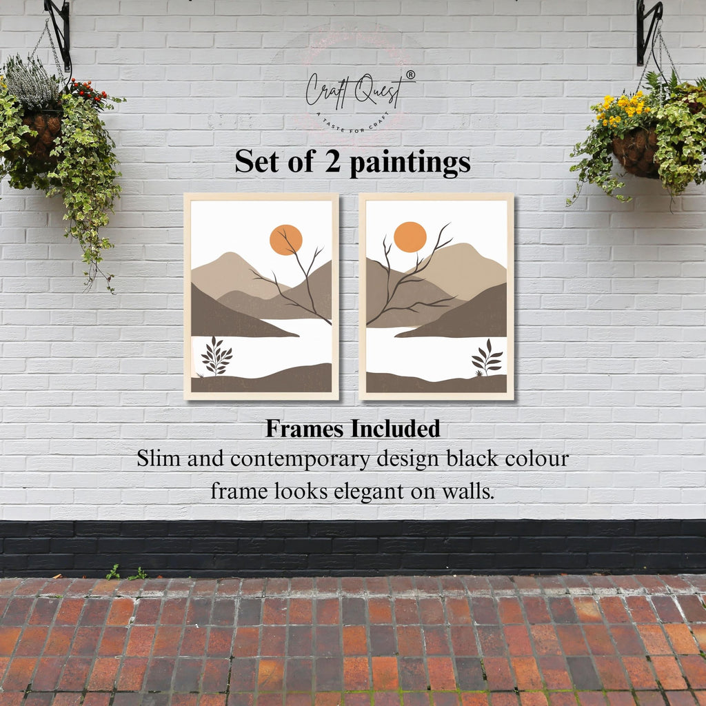CRAFT QUEST Set of 2 piece Wall Art poster Frame Painting for Wall Decoration With Acrylic Glass, living room, Home, Office