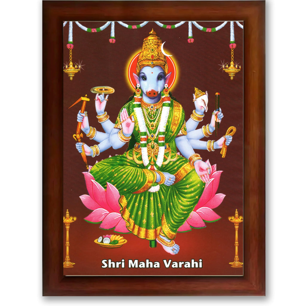 CRAFT QUEST Varahi Amman Devi Religious Photo Frame With Acrylic Glass, Religious Frame Painting