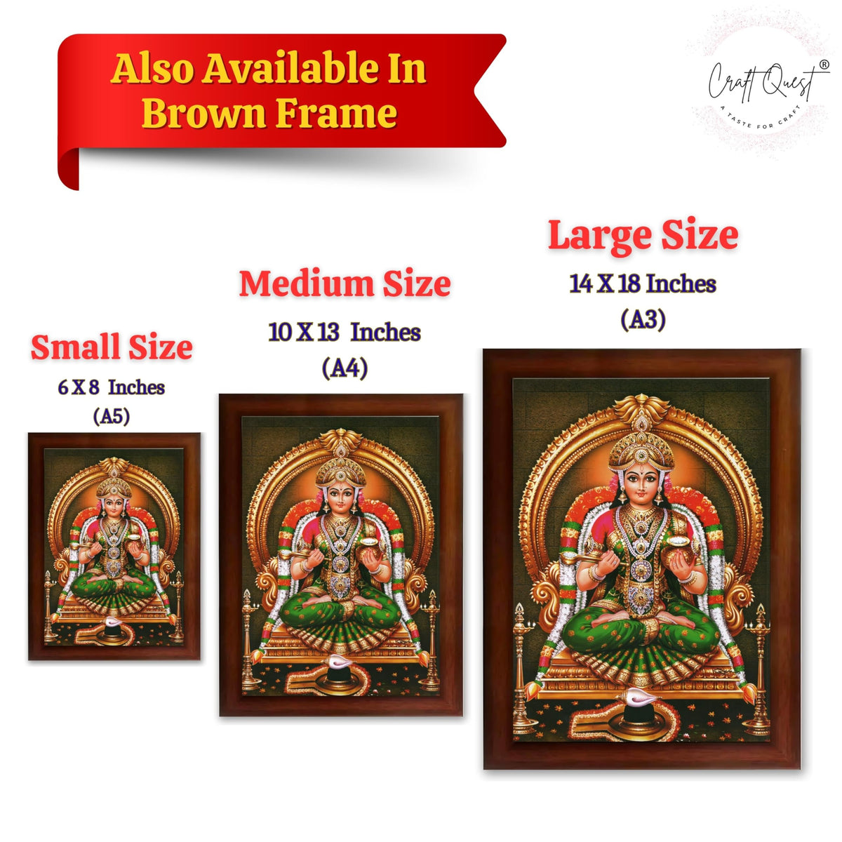 CRAFT QUEST Shiva & Maa Annapurna devi sitting on throne photo frame with Acrylic Glass for Kitchen, Food & Prosperity Blessing Hindu