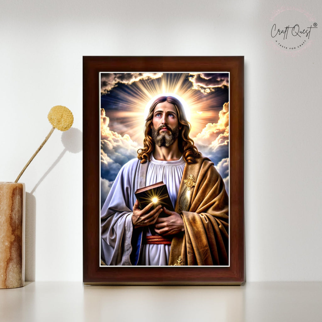 CRAFT QUEST Jesus Christ Christmas Wall Artwork Photo Frame Spiritual Christian Wall Décor for Prayer Room