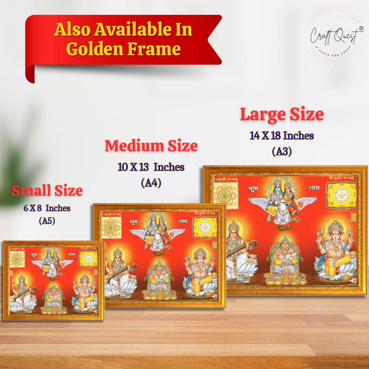 Lakshmi Devi Laxmi Sri Shri Shree Yantra Wall Painting Framed Home Décor, Ideal Spiritual Gift