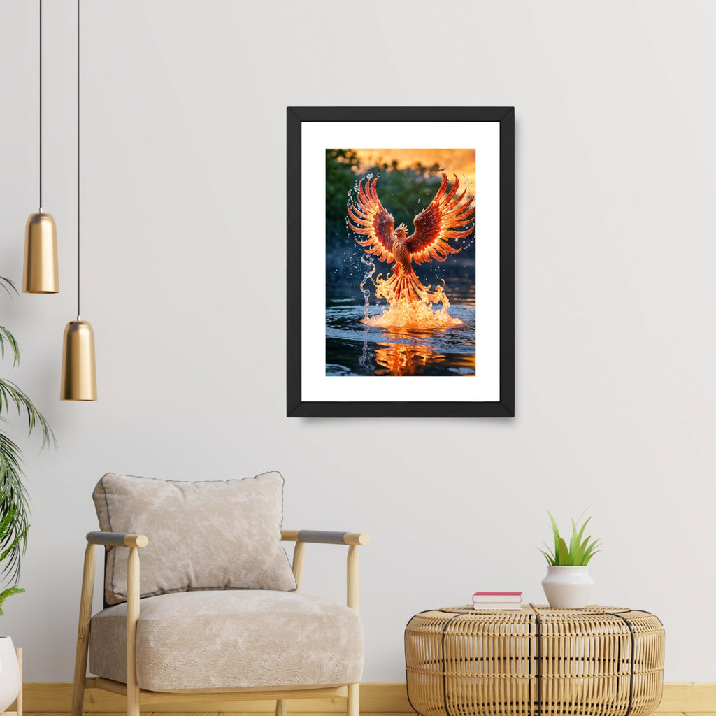 CRAFT QUEST Phoenix Bird Painting – Rising Phoenix Vastu Wall Art – Wall Decoration – Positive Energy Painting for Success, Growth & Spiritual Inspiration
