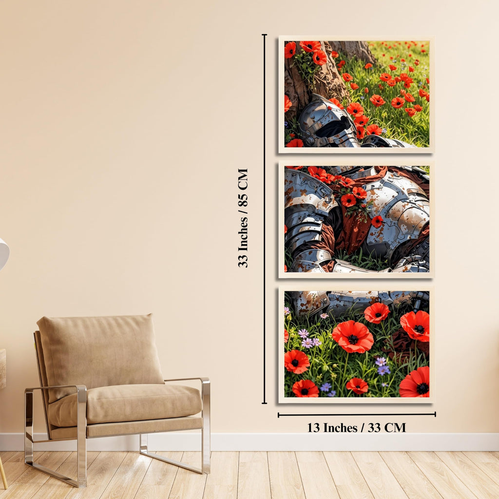 VENUXE ARTS Set Of 3 Anime Characters Wall Framed |Anime Characters Framed Poster for Living Room Bedroom Gaming Room Studio Wall Decor