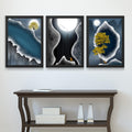 CRAFT QUEST Modern Art Abstract Fashionable Artwork Wall Art | Set of 3 Frames for Home Decoration | Ideal for Living Room, Bedroom & Offices