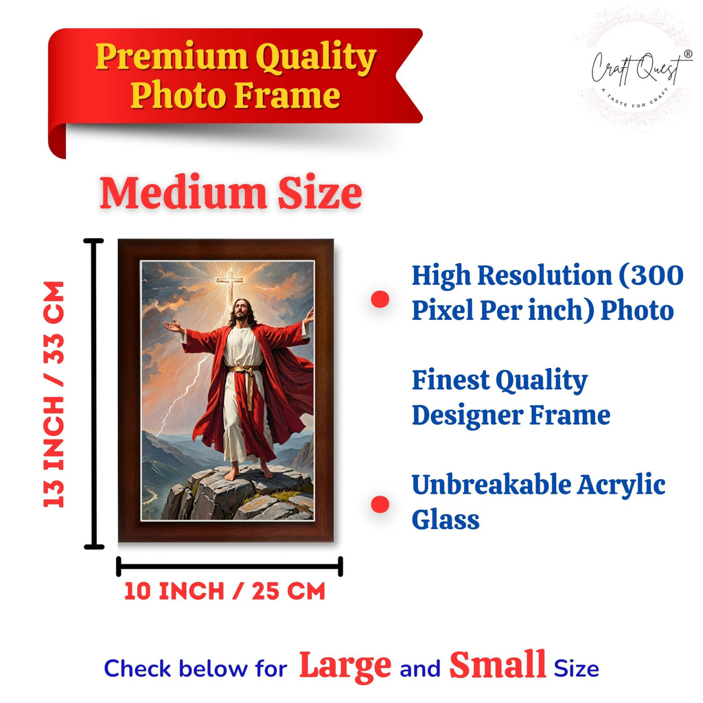 CRAFT QUEST Lord Jesus Christ Christmas Wall Artwork Photo Frame Spiritual Christian Wall Décor for Room