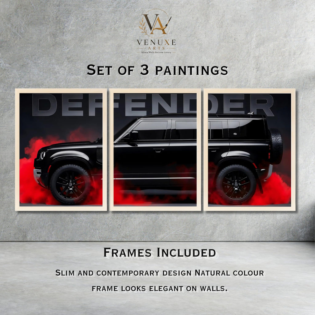 VENUXE ARTS Set Of 3 Big Sports Cars Framed Posters Gift Items for Boys Room Wall Decoration Bedroom Living Room Office Studio Décor | Car Poster Frame for Wall Décor