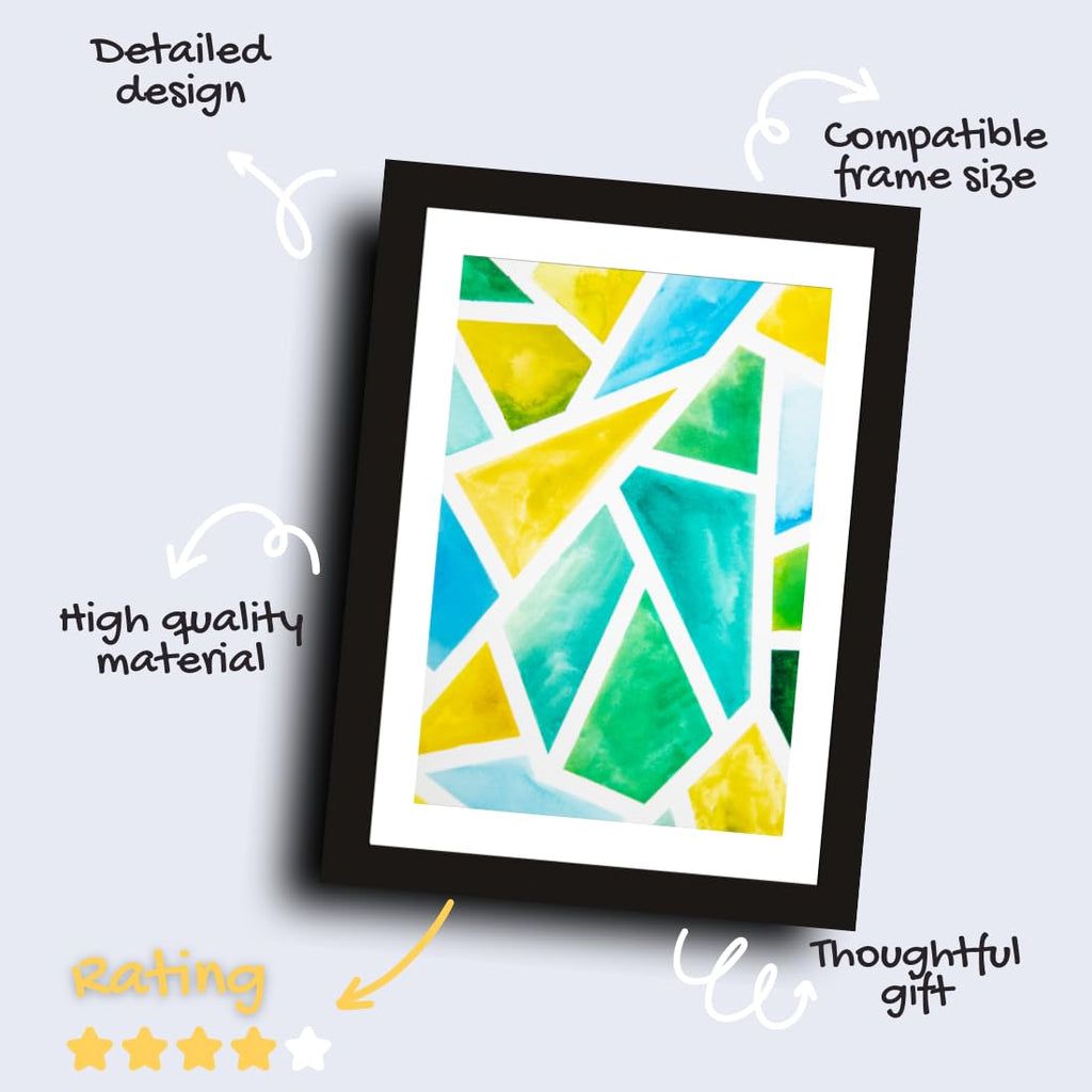 CRAFT QUEST Abstract Digital Modern Art Painting Poster Frame for Home & Office Wall Decoration - Portrait, Wall Display (Black, 14x10 Inch Frame with Art Print)