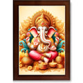 CRAFT QUEST Lord Ganesha Modern Wall Art Painting With Frame For Pooja, Home and Office Decor