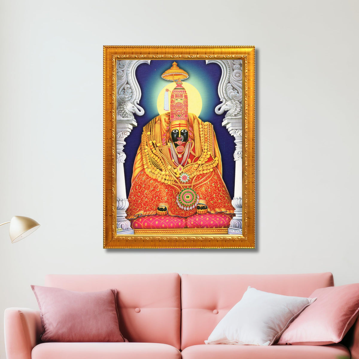 CRAFT QUESTTulja mata photo with frame, Tuljabhawani photo, Tuljapur, Religious Framed Painting
