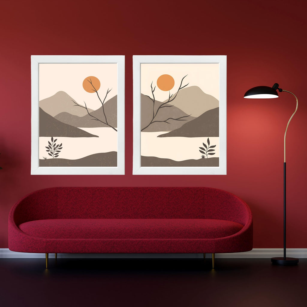 CRAFT QUEST Set of 2 piece Wall Art poster Frame Painting for Wall Decoration With Acrylic Glass, living room, Home, Office