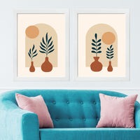 CRAFT QUEST 2 Piece Set of Wall Art poster Frame Painting for Wall Decoration With Acrylic Glass, living room, Home, Restraunt, Office