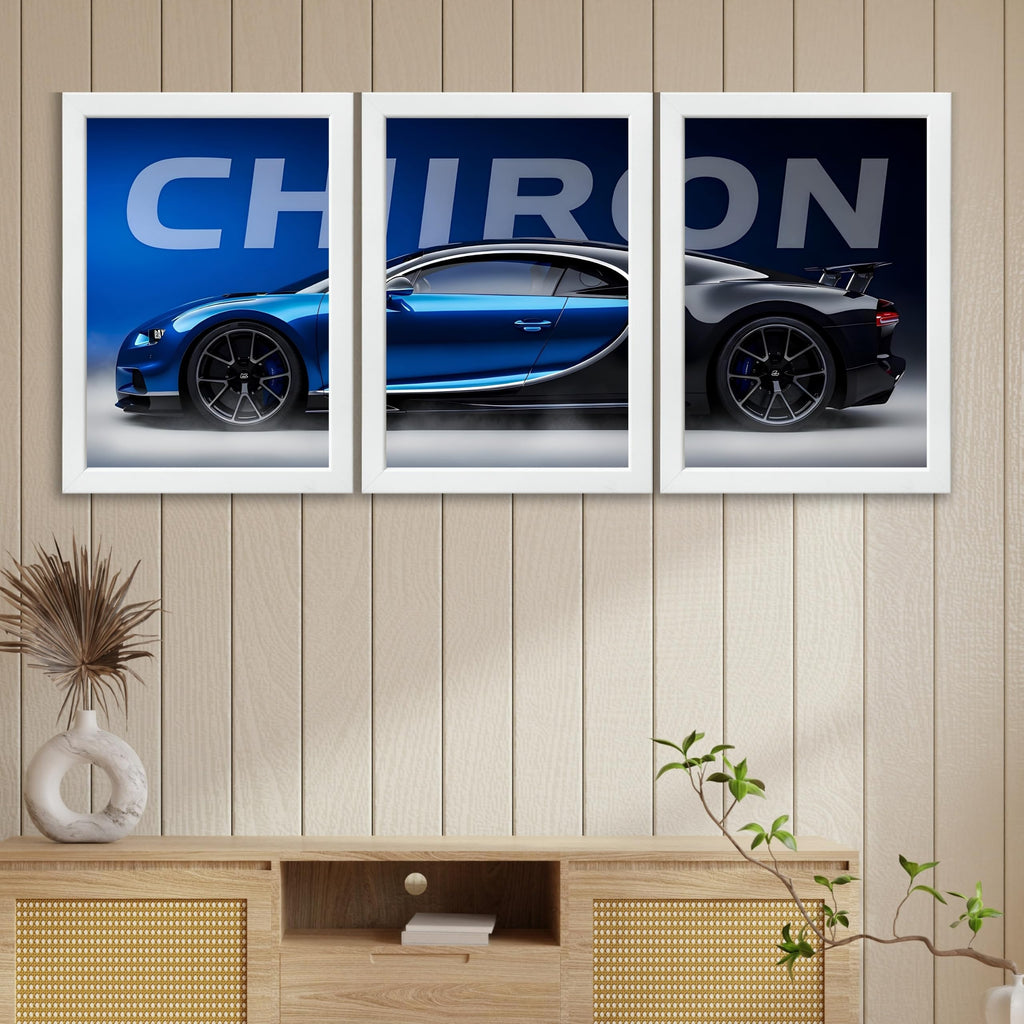 VENUXE ARTS Set Of 3 Big Sports Cars Framed Posters Gift Items for Boys Room Wall Decoration Bedroom, Living Room, Office, Studio Décor | Car Poster Frame for Wall Décor