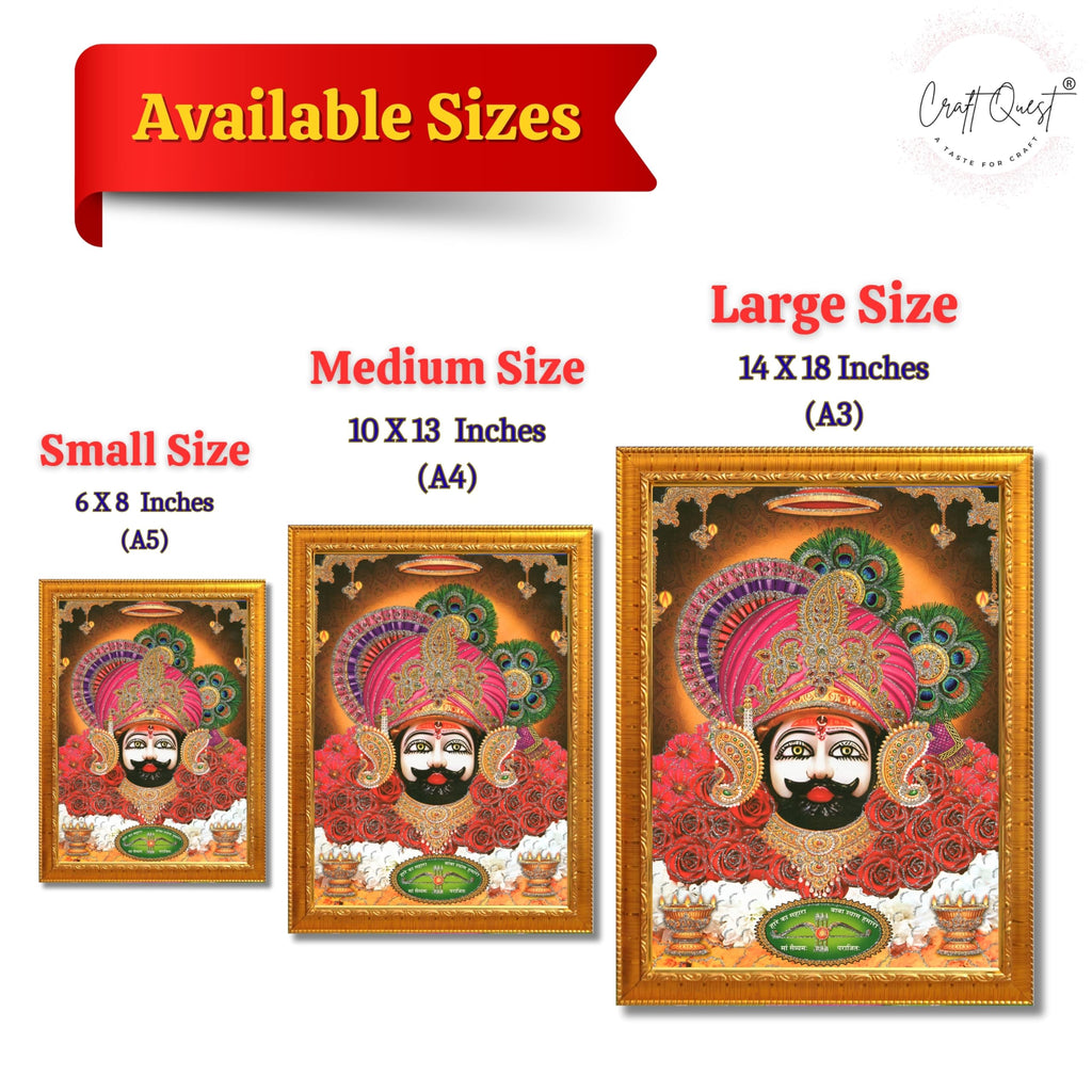 CRAFT QUEST Khatu Shyam Ji | Shyam Baba | Hare Ka Saharaa Khatu Shyam Hamara Photo Frame Wall Painting For Home Decoration And Gifting