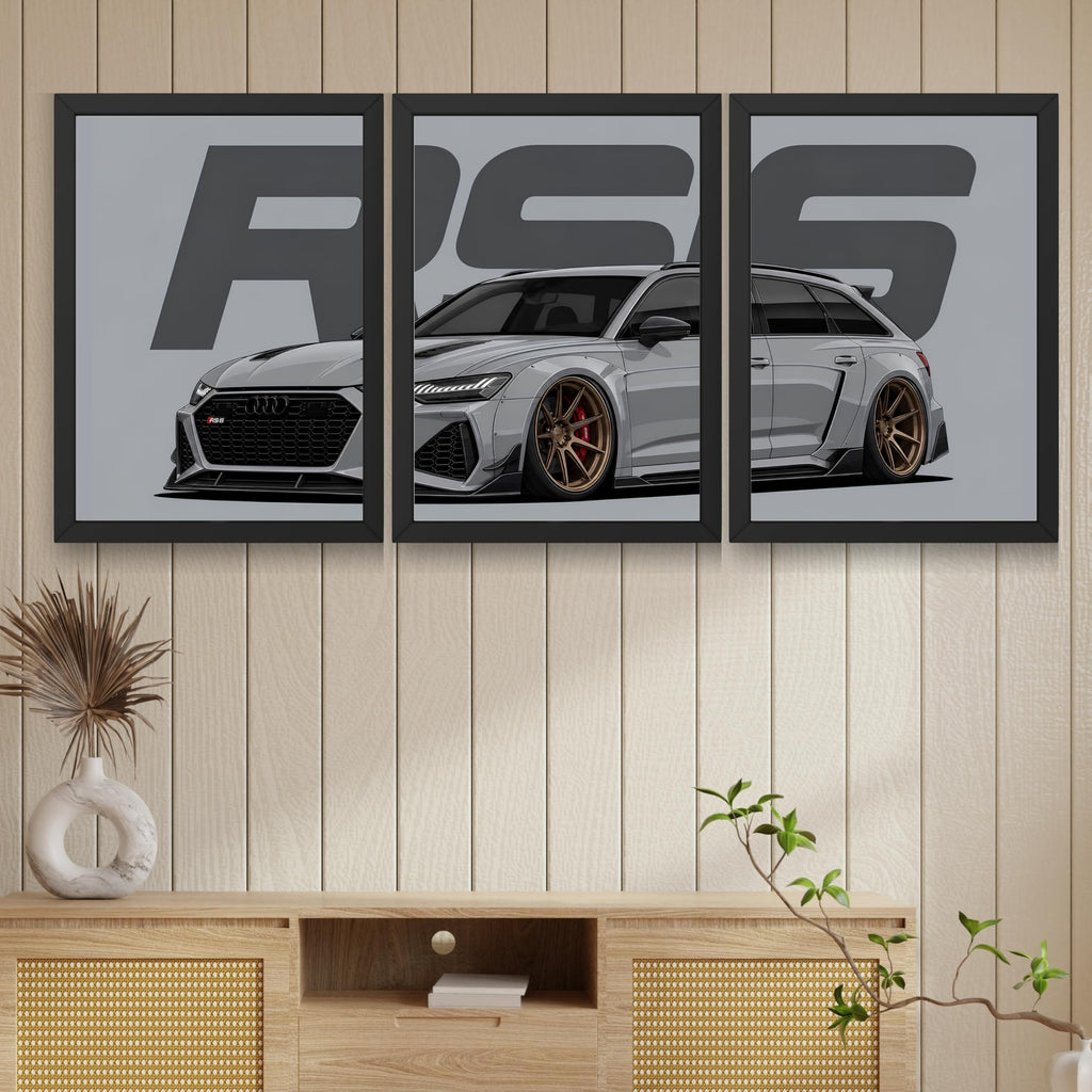 VENUXE ARTS Set Of 3 Big Sports Cars Framed Posters Gift Items for Boys Room Wall Decoration Bedroom Living Room Office Studio Décor | Car Poster Frame for Wall Décor