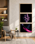 VENUXE ARTS Set Of 3 Anime Characters Wall Framed |Anime Characters Framed Poster for Living Room Bedroom Gaming Room Studio Wall Decor