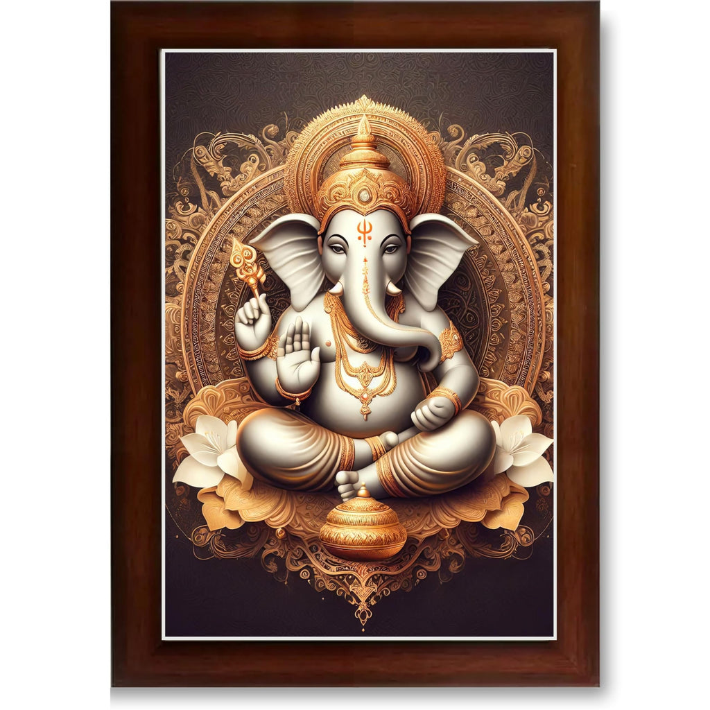 CRAFT QUEST Ganesh Ganesha Ganesh God Frame for Pooja Room & Wall Decor