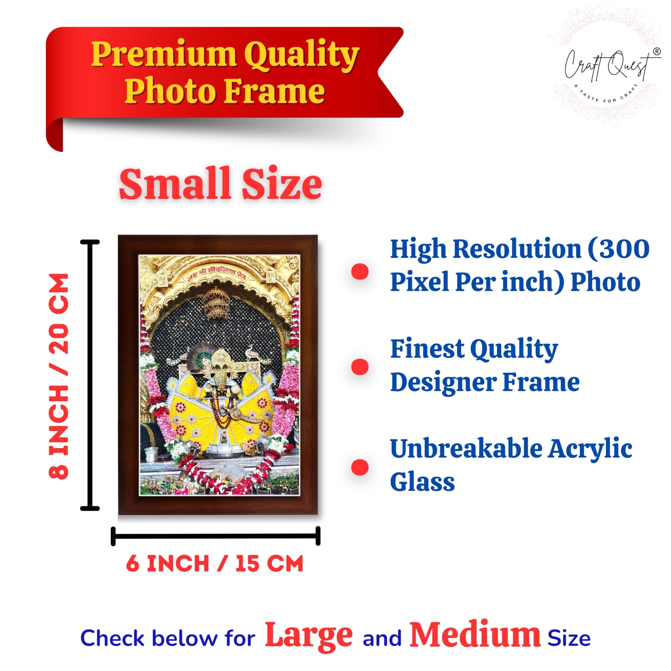 CRAFT QUEST Shree Sanwaliya Seth Shringaar Darshan Religious Photo Frame