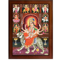 CRAFT QUEST Durga Mata Goddess Navadurga Navdurga Wall Painting Framed Home Décor