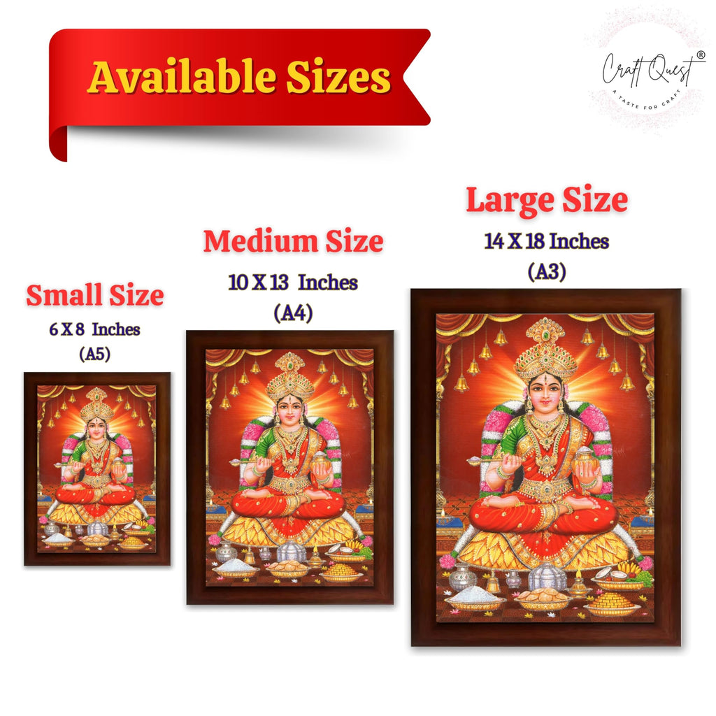 CRAFT QUEST Mata Annapurna Devi Photo for Kitchen Maa Wall Painting Framed Home Décor