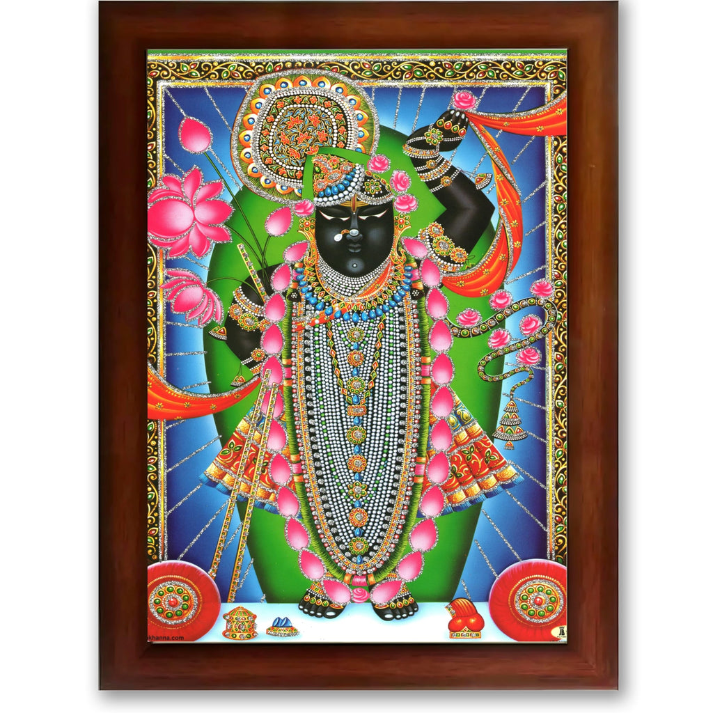 CRAFT QUEST Shrinathji Photo with Frame | Shreenathji Photo with Frame Religious Framed Painting