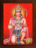 CRAFT QUEST Hanuman ji Bajrangbali Religious Photo Frame Home Decorative Item Synthetic Wood Wall Art (10 X 13 Inches)