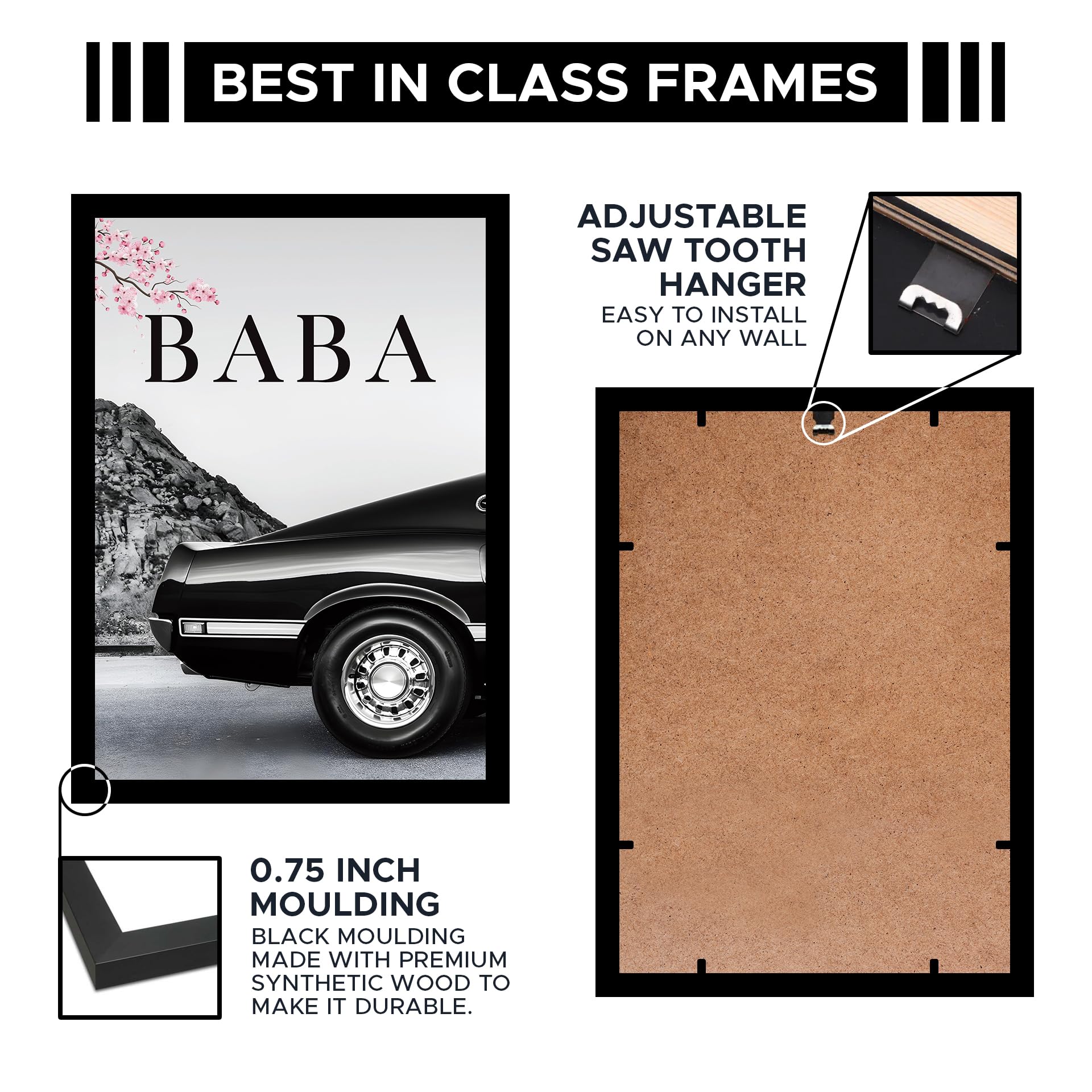 CodersParadise Framed Wall Poster (12x18 Inch) | Inspirational Quote Wall Art | Minimalist Motivational Home Decor for Living Room & Office | Ready-to-Hang Display Frame (Baba Yang Boss)