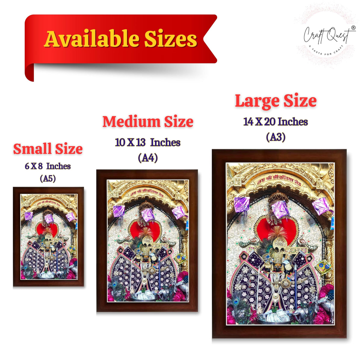 CRAFT QUEST Shree Sanwaliya Seth Shringaar Darshan Religious Photo Frame