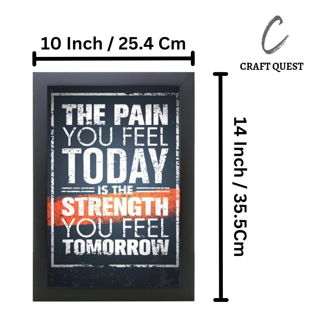CRAFT QUEST Good Vibes Only Motivational Quote Wall Decor - Portrait, Wall Display (Black, 10x14 Inch Poster Frame for Home, Office and Study Room Frame with Poster)