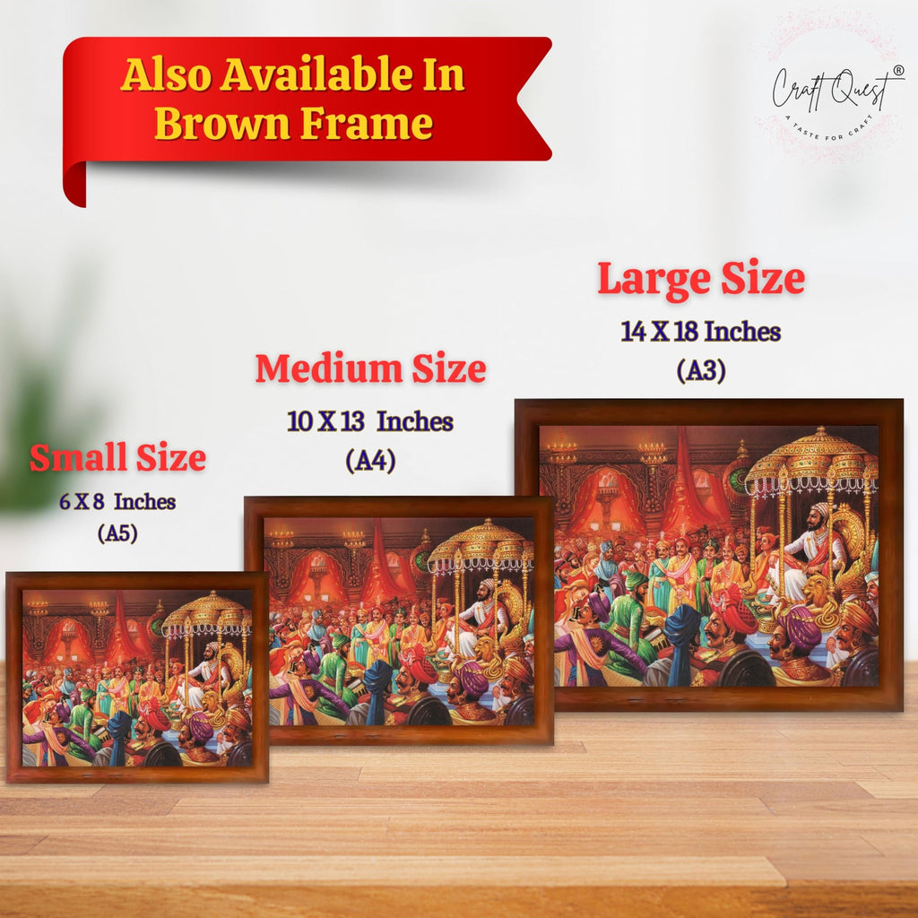 CRAFT QUEST Chattrapati Shivaji Maharaj Wall Photo Frame | For Living, Pooja Room | Home Decoration Item | Best Gifting Option