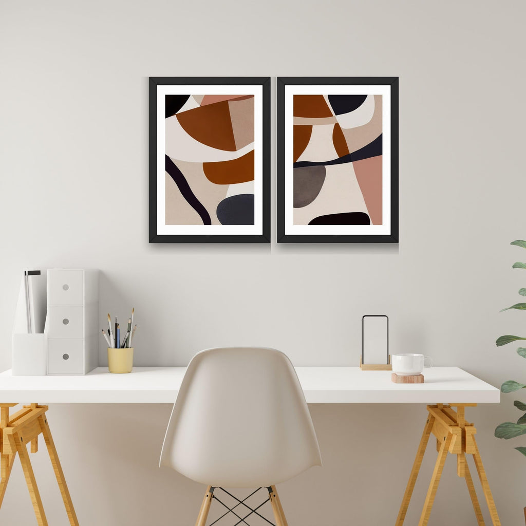 CRAFT QUEST 2 Piece Set Wall Art poster Frame Painting for Wall Decoration With Acrylic Glass, for living room,Home, Office, Restraunt
