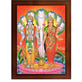 CRAFT QUEST Lord Vishnu Lakshmi Devi Laxmi Narayan Ji Wall Painting Framed Home Décor