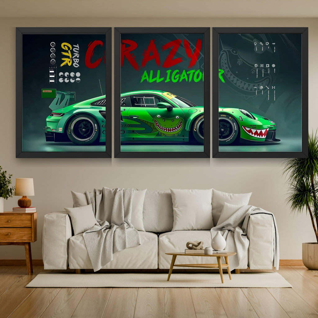 VENUXE ARTS Set Of 3 Big Sports Cars Framed Posters Gift Items for Boys Room Wall Decoration Bedroom Living Room Office Studio Décor | Car Poster Frame for Wall Décor