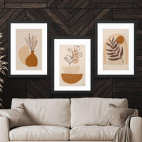 CRAFT QUEST Wall Art Decor Paintings | Set of 3 FLORAL Wall Art Frames for Home Decoration | Ideal for Living Room, Bedroom & Offices