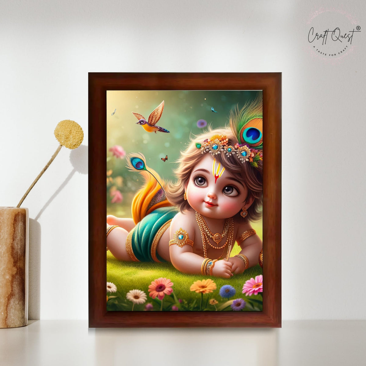 CRAFT QUEST Bal Gopal Krishna Photo For Pregnant Women Poster For Decoration Wall, Bedroom, Living Room,