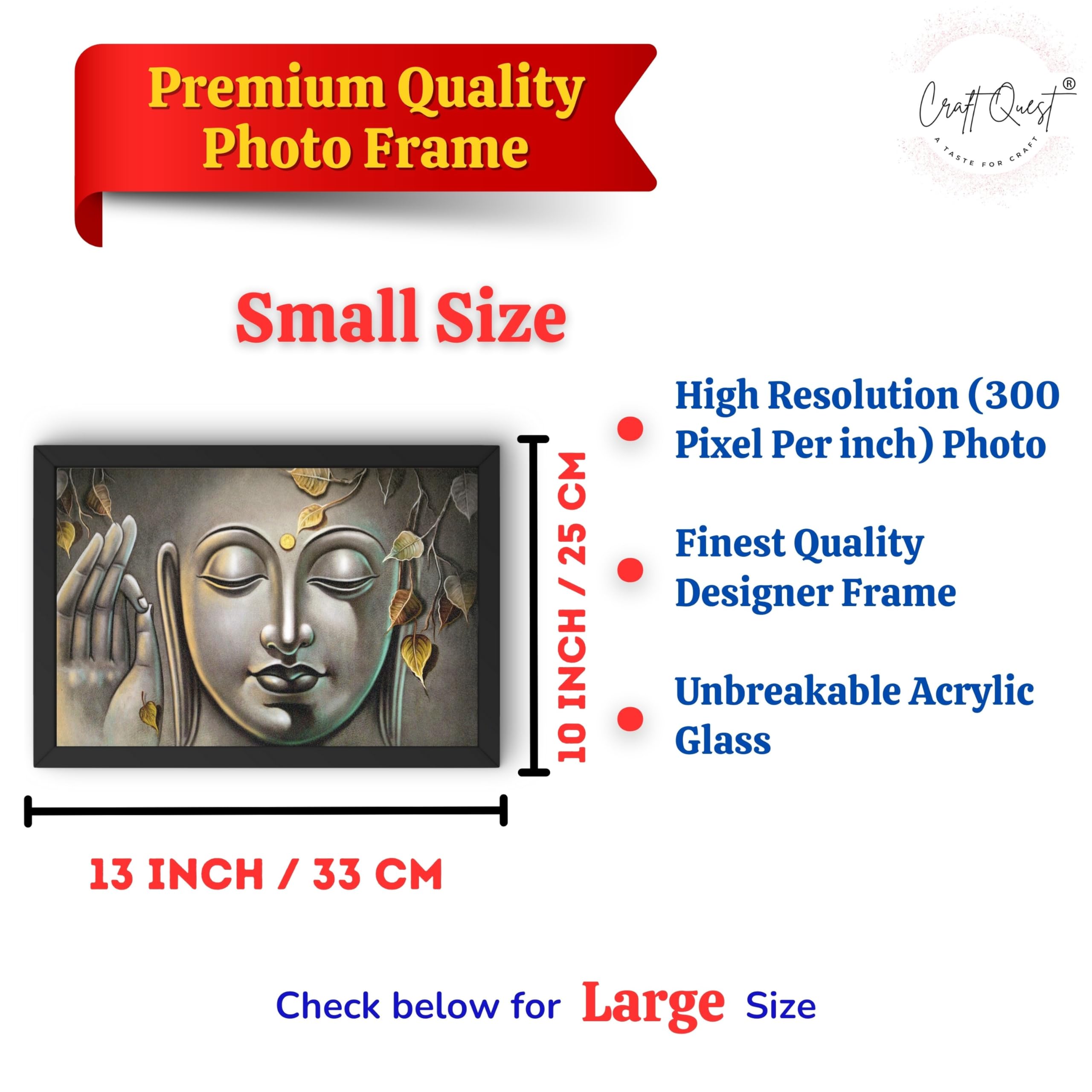 CRAFT QUEST Abstract Wall Art of Meditating Buddha Religious Painting With Frame for Home and Office Décor
