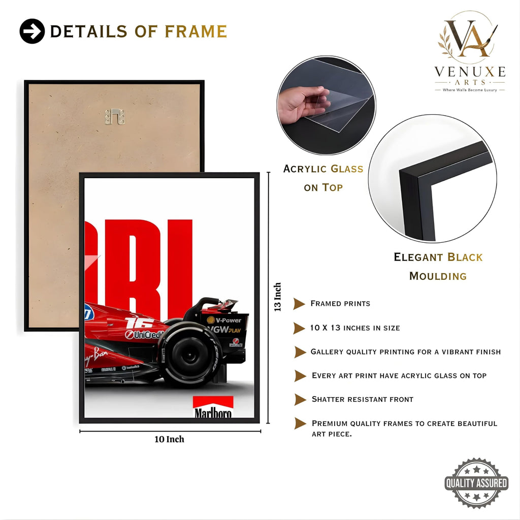 VENUXE ARTS Set Of 3 Big Sports Cars Framed Posters Gift Items for Boys Room Wall Decoration Bedroom Living Room Office Studio Décor | Car Poster Frame for Wall Décor