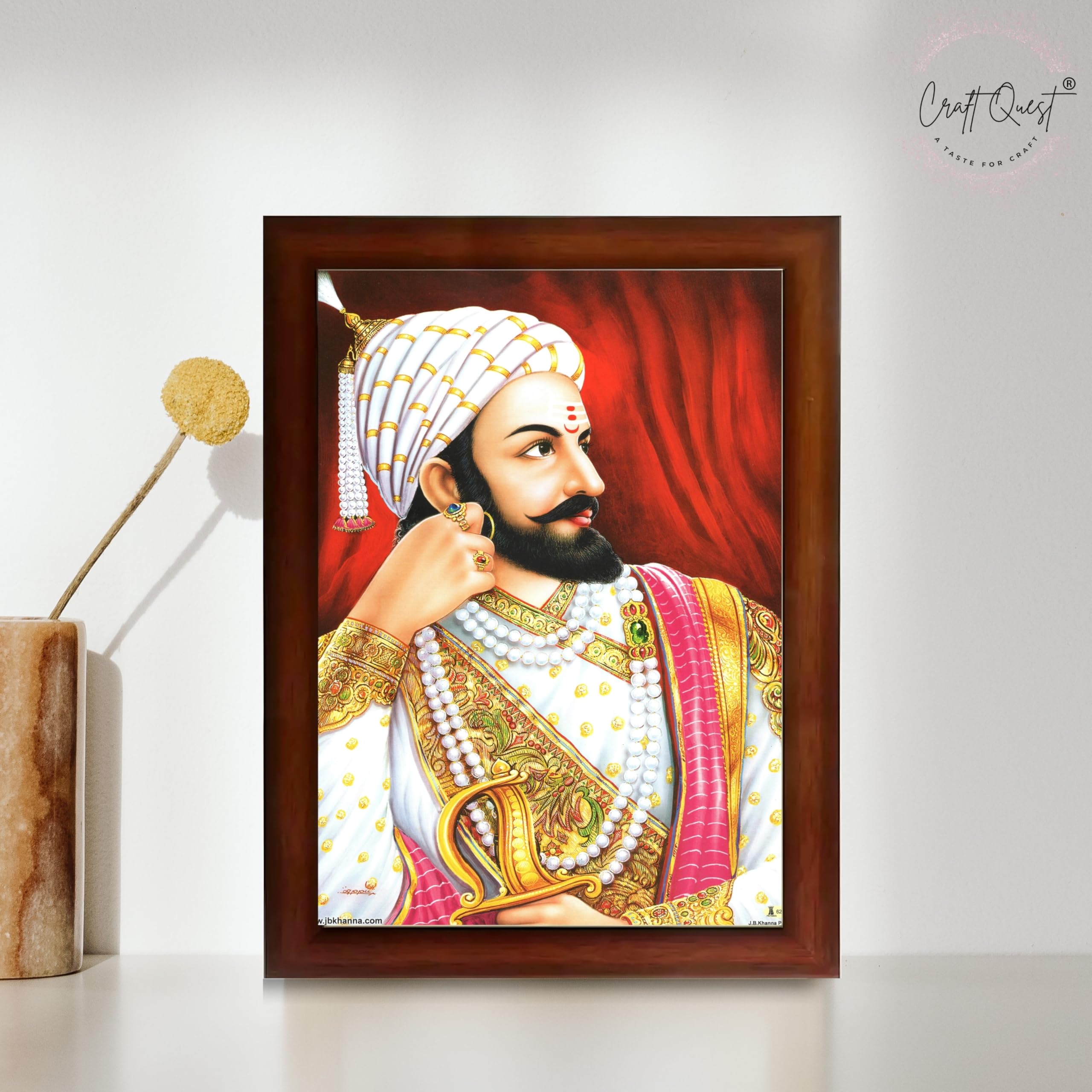 CRAFT QUEST Shivaji Chhatrapati Maharaj Wall Photo Frame | For Living, Pooja Room | Home Decoration Item | Best Gifting Option