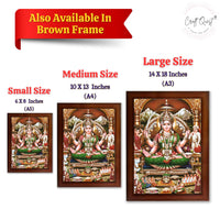 CRAFT QUEST Goddess Santoshi Mata/Devi Santhoshi Maa Photo Frame for Pooja, Home, Temple, Gift, Wall Décor Item