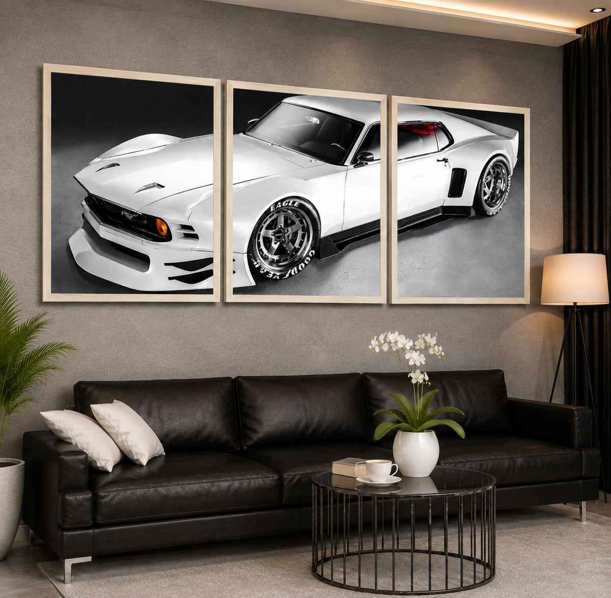 VENUXE ARTS Set Of 3 Big Sports Cars Framed Posters Gift Items for Boys Room Wall Decoration Bedroom Living Room Office Studio Décor | Car Poster Frame for Wall Décor