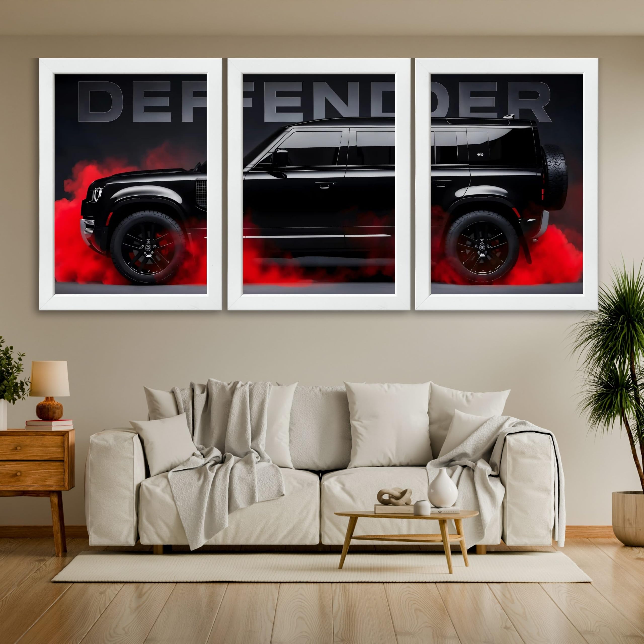 VENUXE ARTS Set Of 3 Big Sports Cars Framed Posters Gift Items for Boys Room Wall Decoration Bedroom Living Room Office Studio Décor | Car Poster Frame for Wall Décor