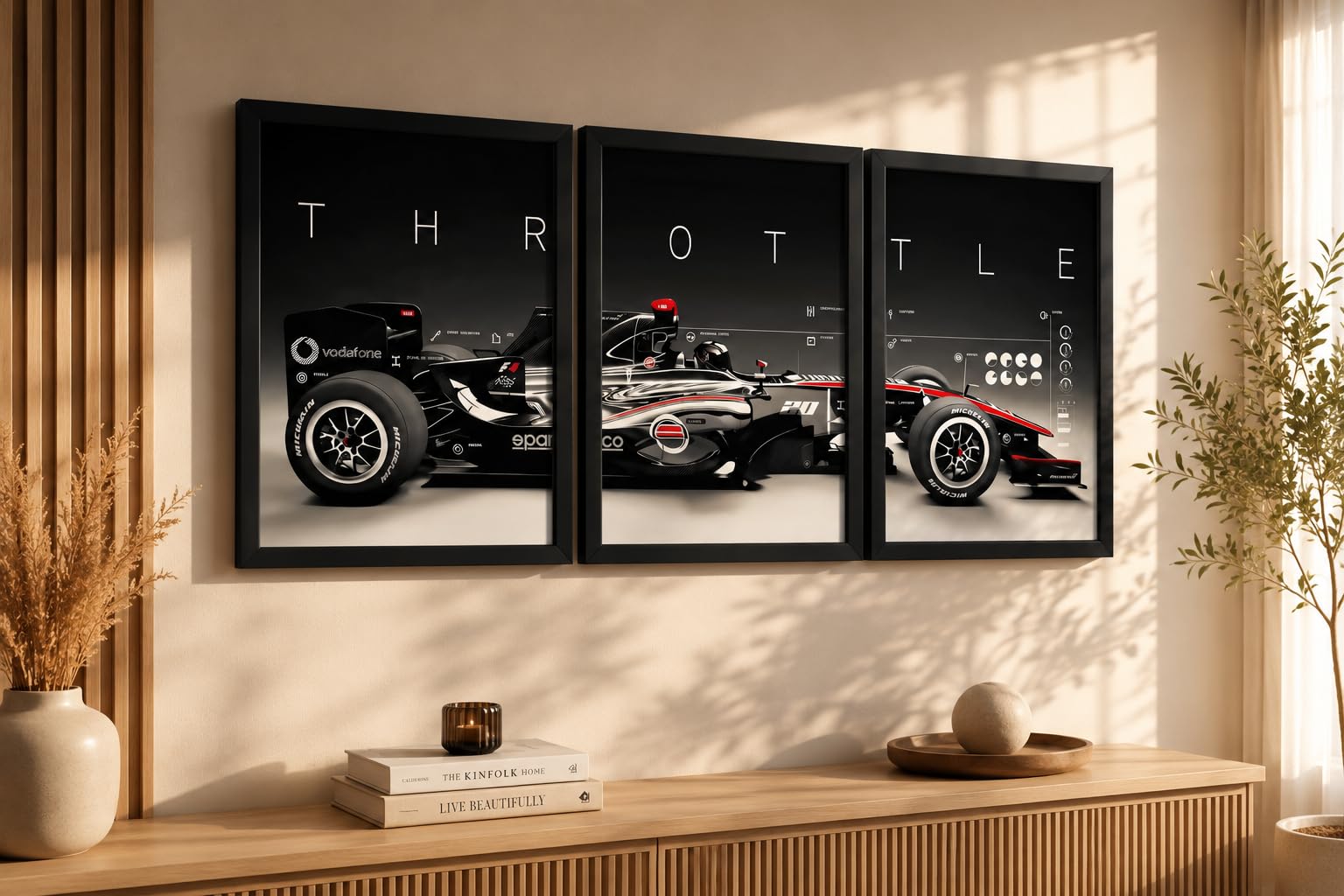VENUXE ARTS Set Of 3 Big Sports Cars Framed Posters Gift Items for Boys Room Wall Decoration Bedroom Living Room Office Studio Décor | Car Poster Frame for Wall Décor