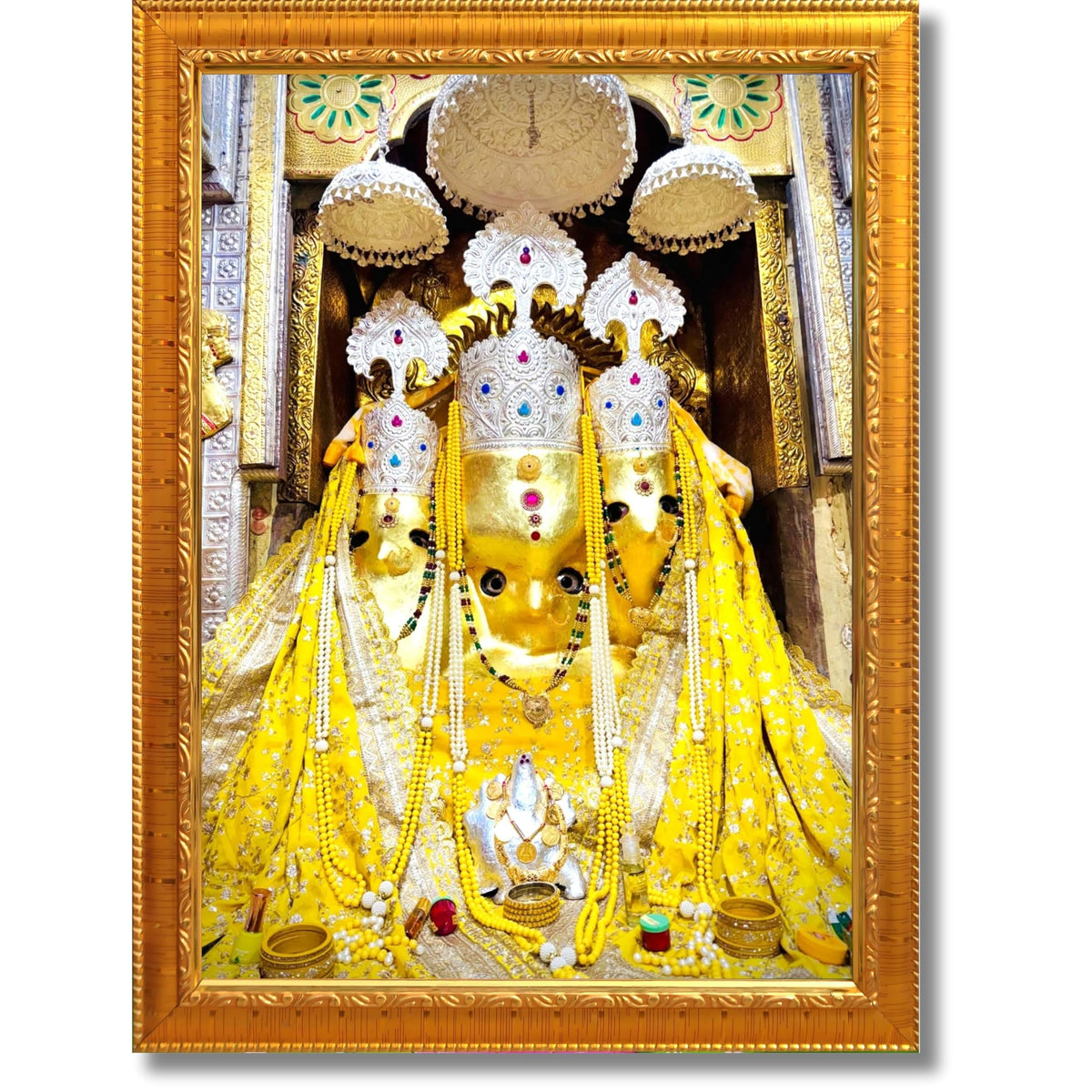 CRAFT QUEST Baglamuklhi maa/mata wodden Religious Photo Frame for Home, Office