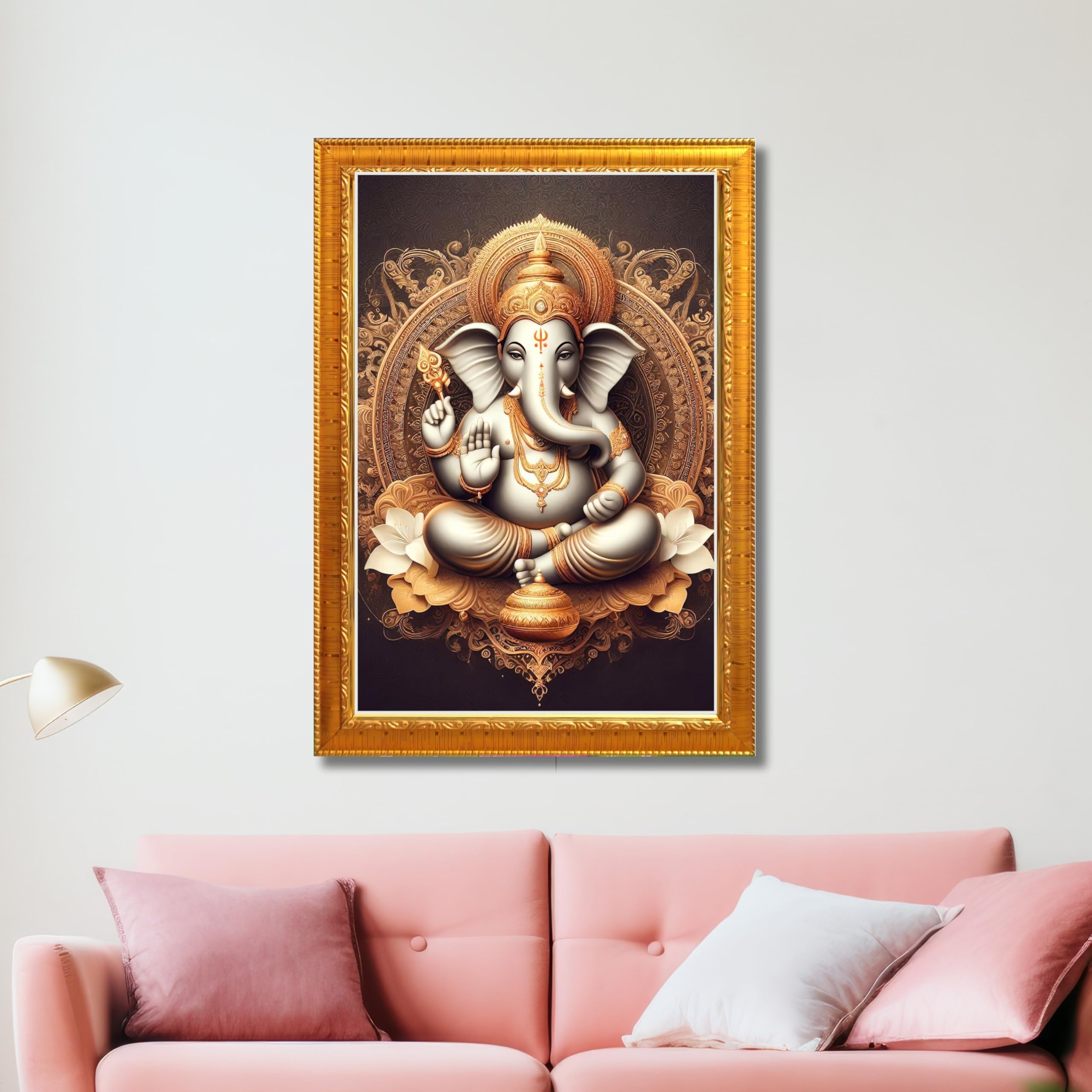 CRAFT QUEST Ganesh Ganesha Ganesh God Frame for Pooja Room & Wall Decor