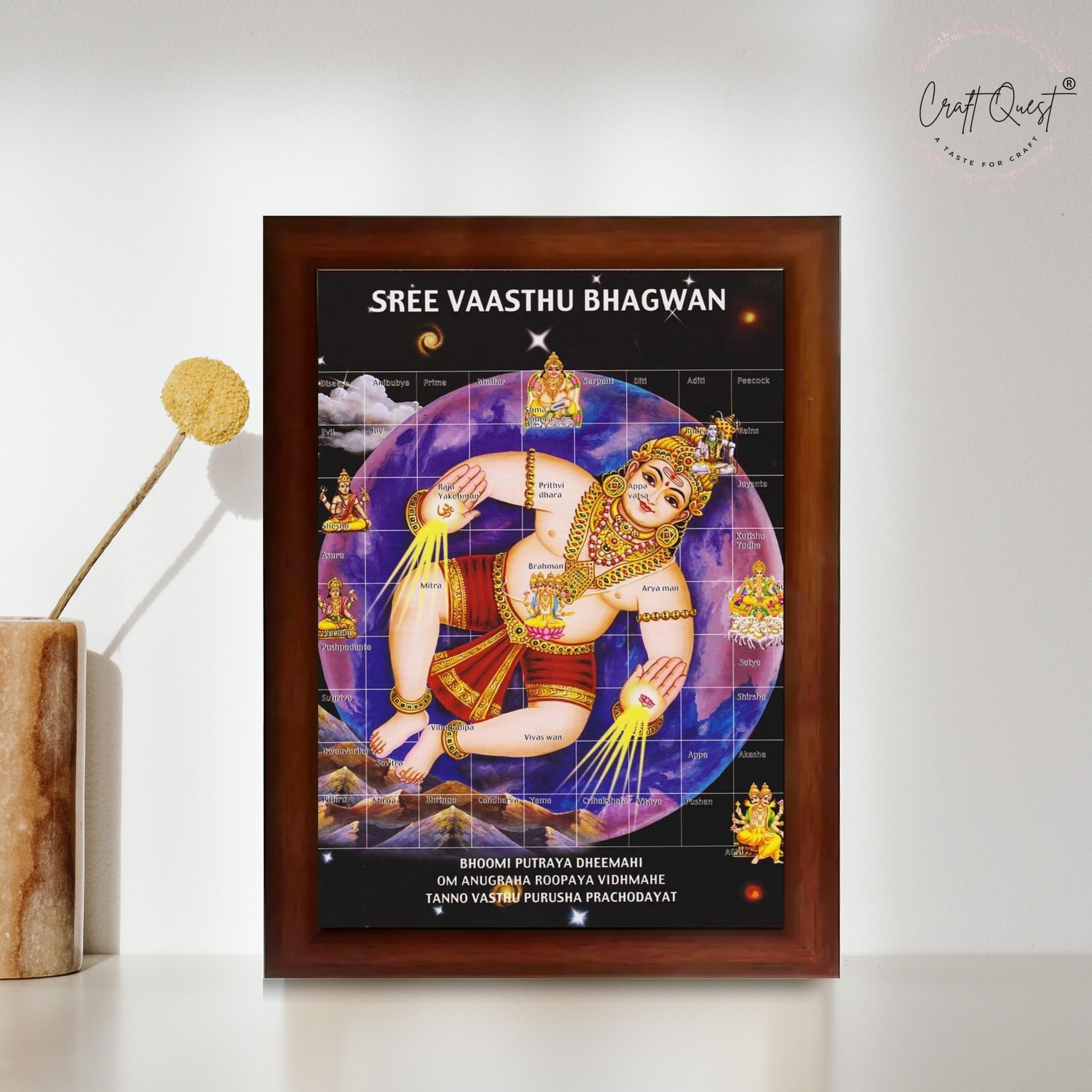 CRAFT QUEST Bhagwan Vastu Purush Bhagavan Vasthu Purusha Wall Painting Photo Framed Home Décor Best Gifting Item