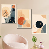 CRAFT QUEST Wall Art Decor Paintings | Set of 3 BOHO Wall Art Frames for Home Decoration | Ideal for Living Room, Officess & Bedrooms